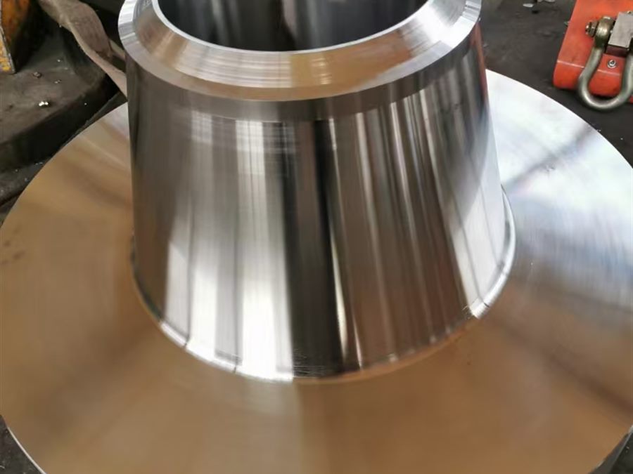 Large custom flange hub machined to a customer drawing