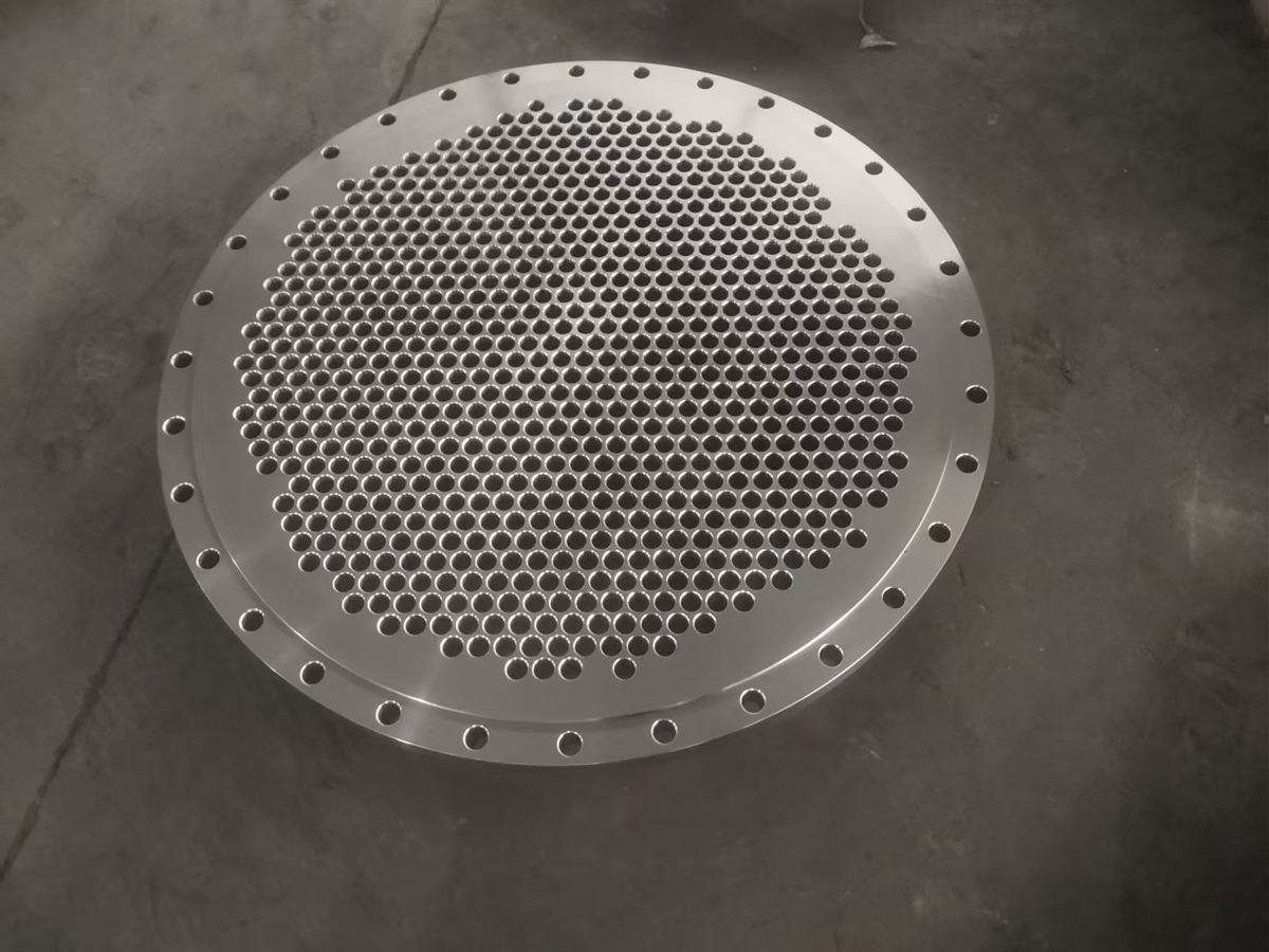 Tubesheet drilled to a customer drawing